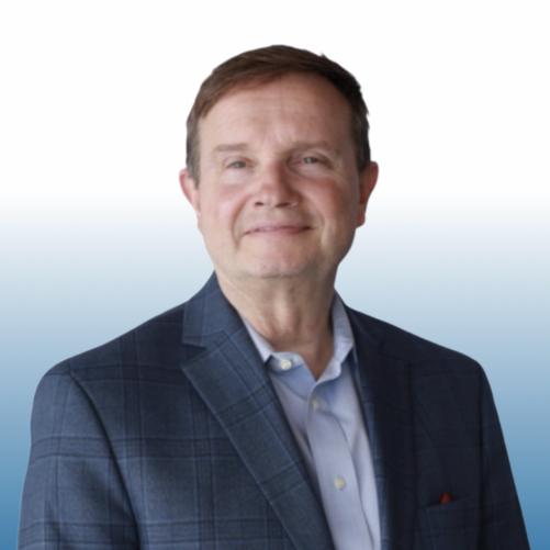 Professional headshot of an Equity commercial real estate team member in a blue plaid sport coat